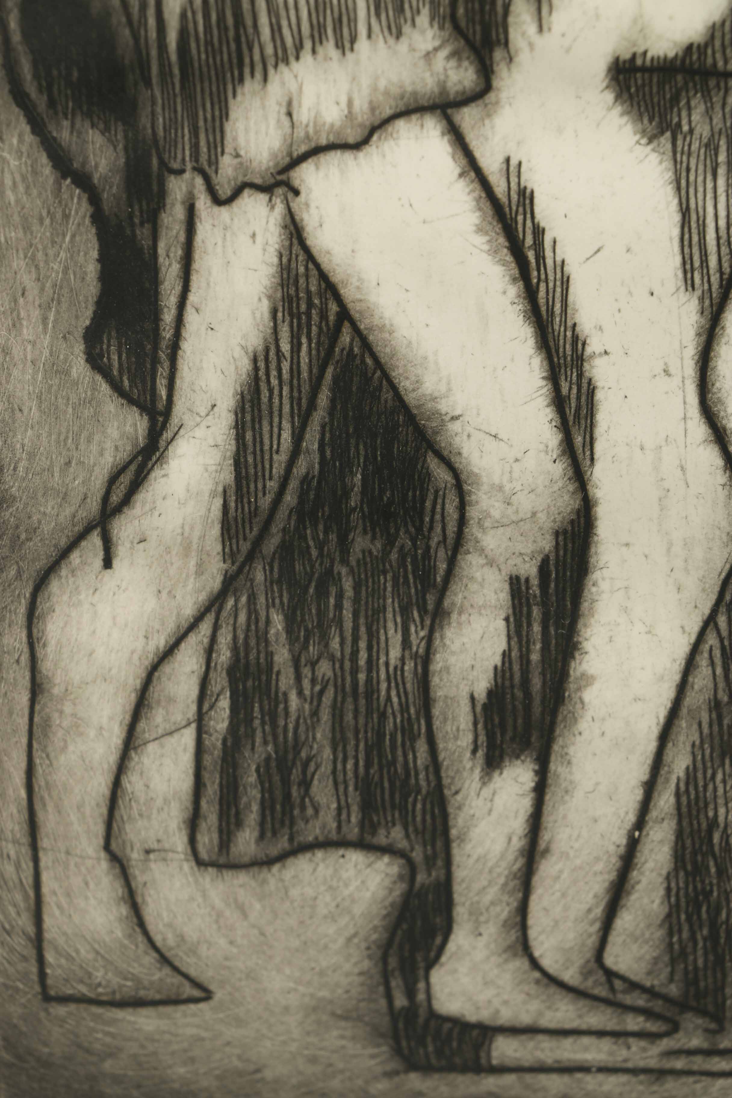 Arthur Helwig Drypoint Etching on Paper "Bathers"