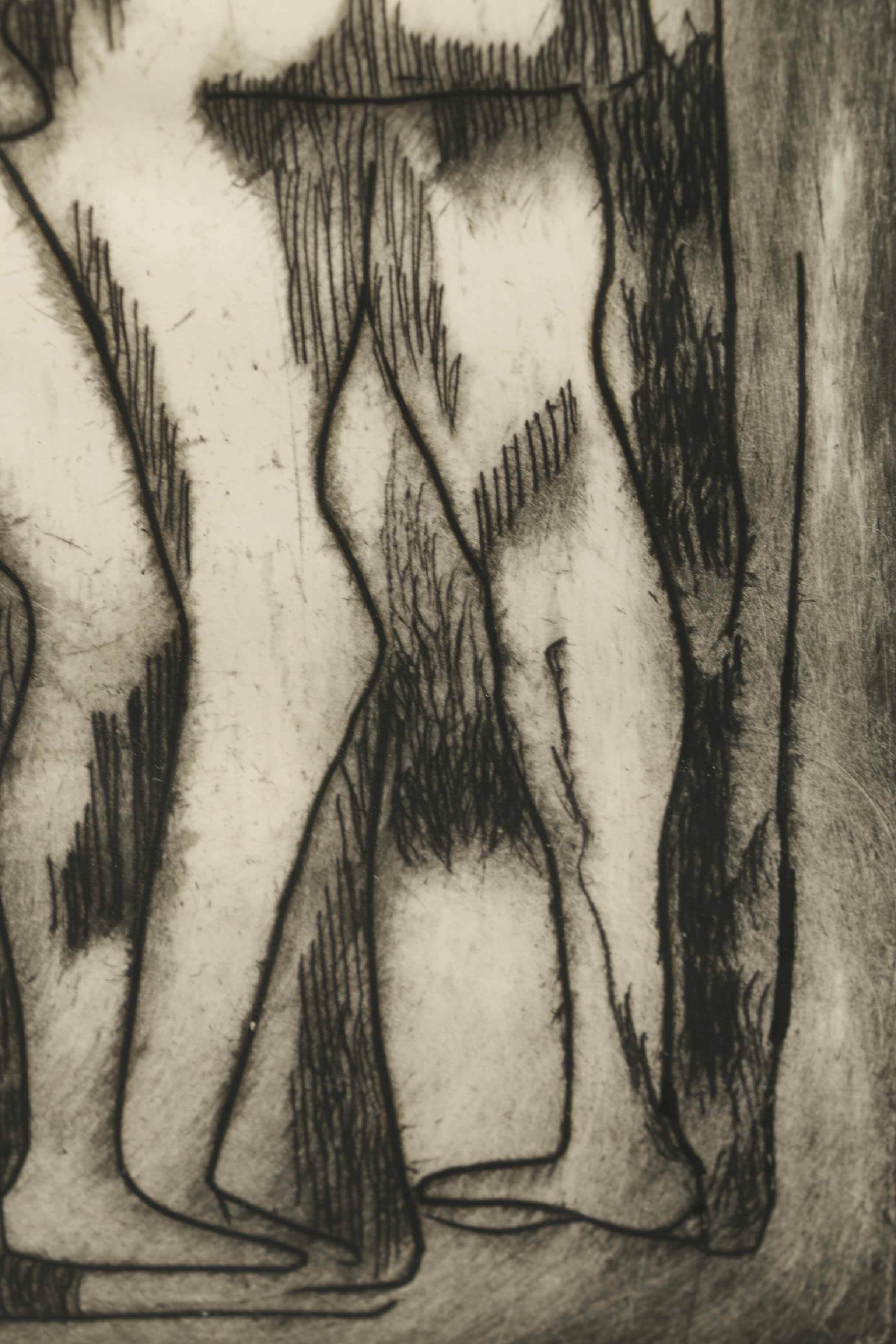 Arthur Helwig Drypoint Etching on Paper "Bathers"