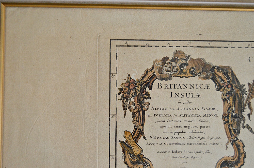 1750 French Engraved Map titled "Britannicae Insulae"