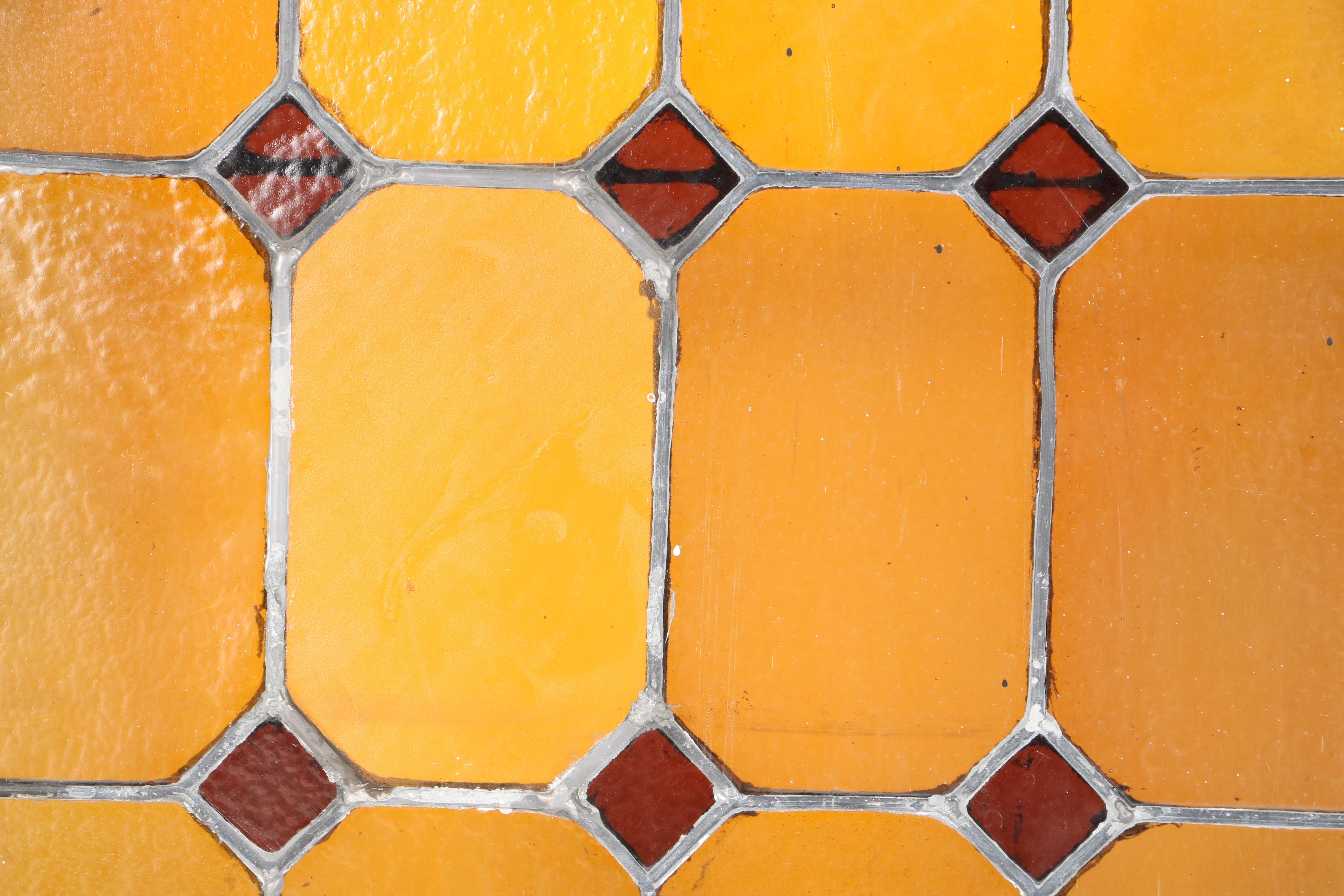 Antique Arched Stained Glass Window