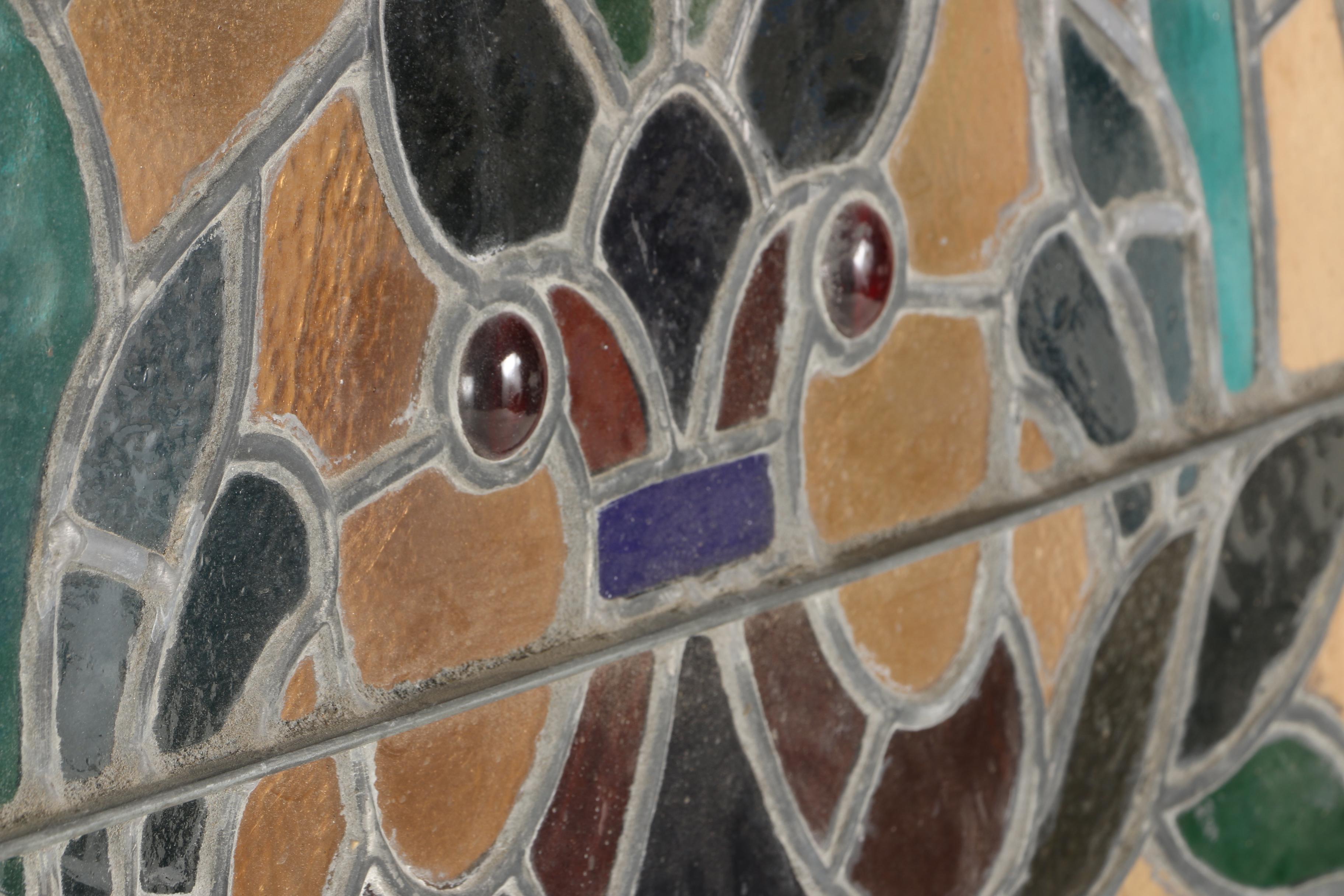 Antique Arched Stained Glass Window