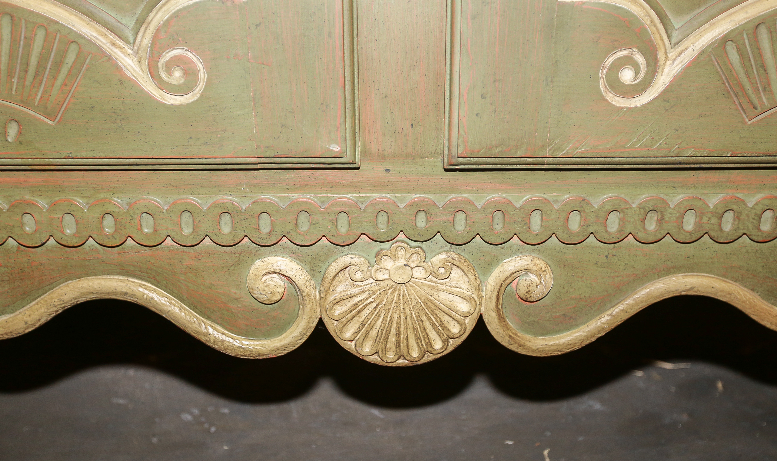 Baker Furniture Olive Painted Wooden Dresser