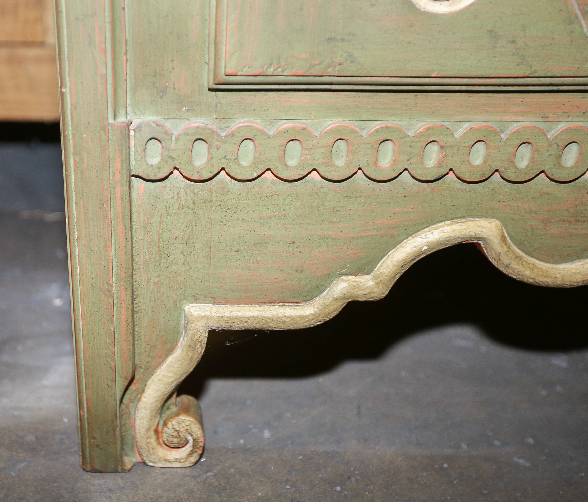 Baker Furniture Olive Painted Wooden Dresser