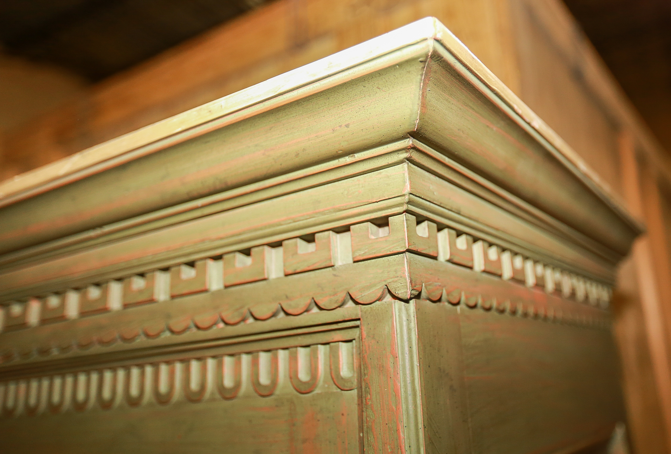 Baker Furniture Olive Painted Wooden Dresser