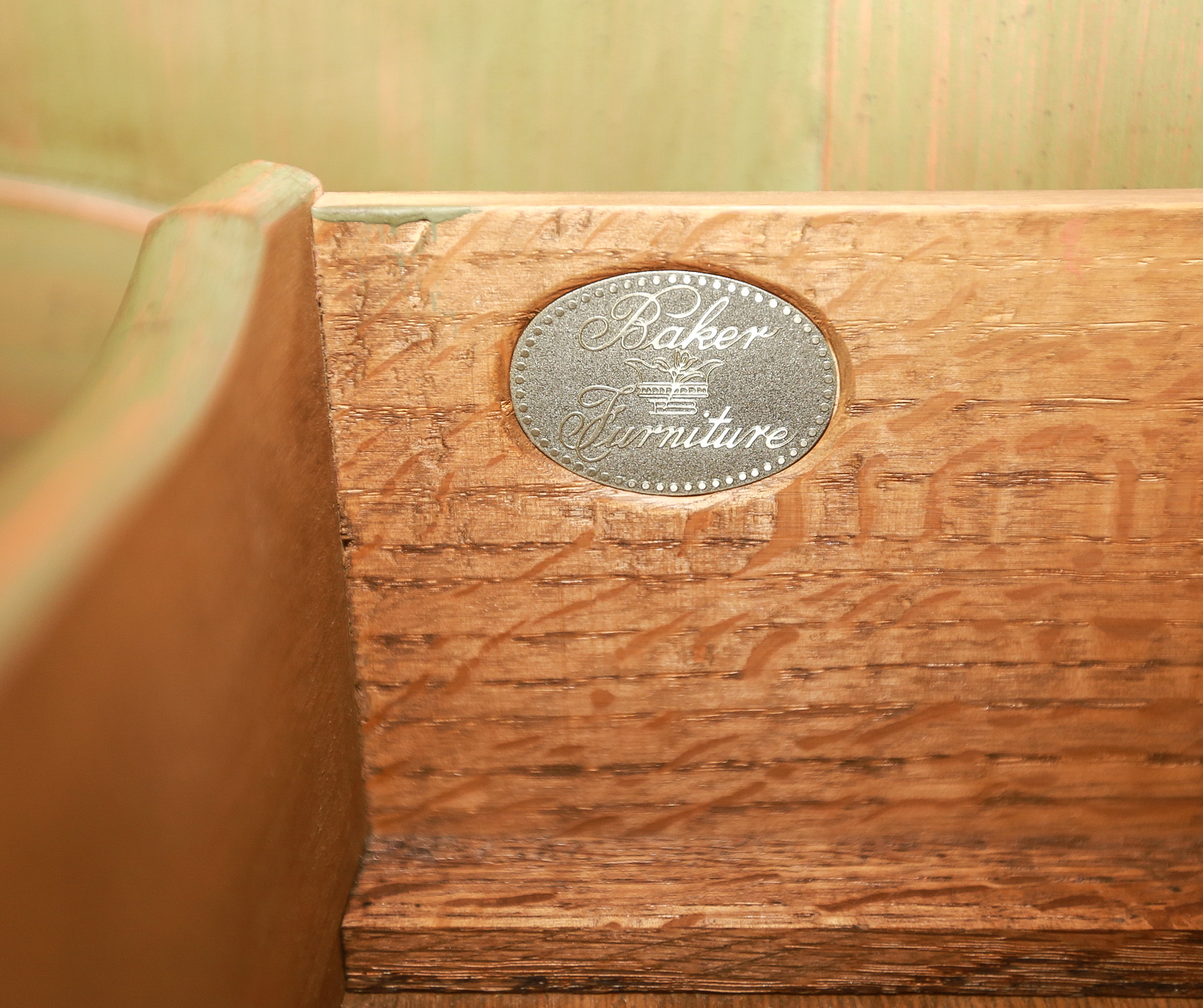 Baker Furniture Olive Painted Wooden Dresser