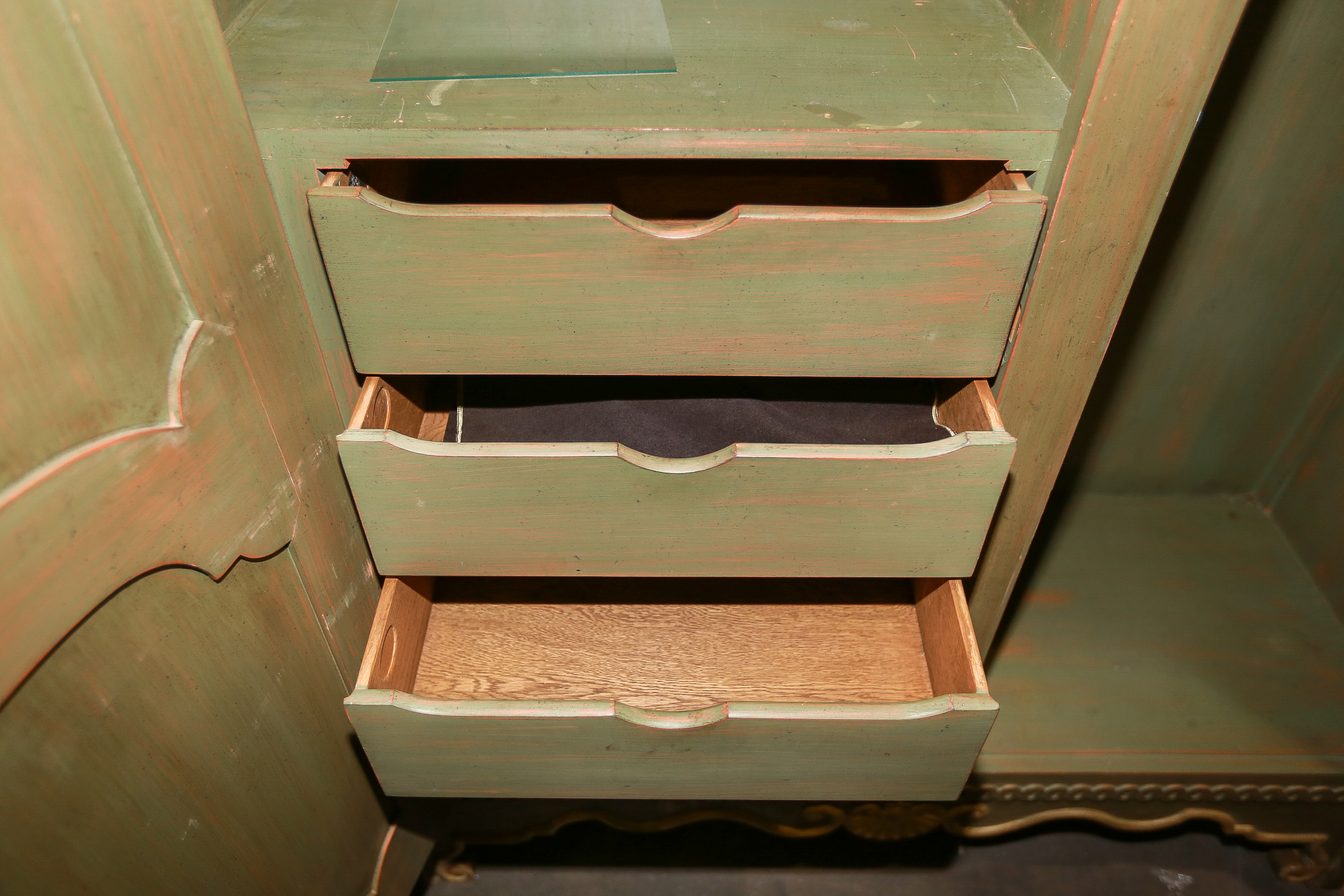 Baker Furniture Olive Painted Wooden Dresser