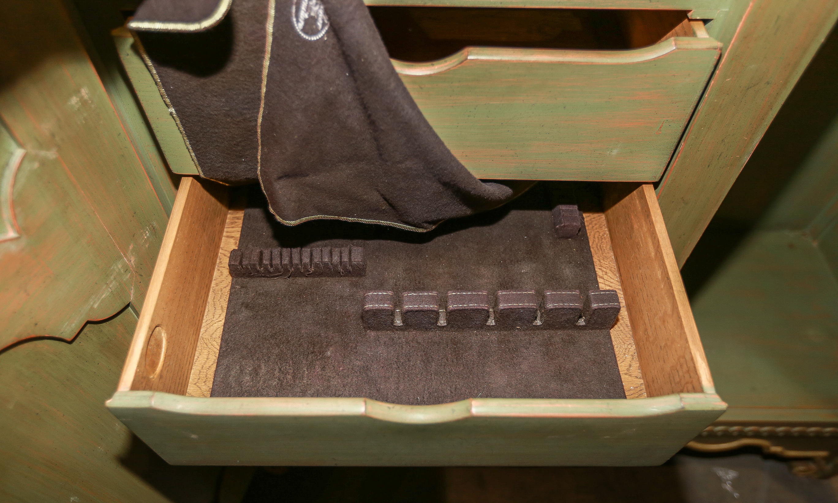 Baker Furniture Olive Painted Wooden Dresser