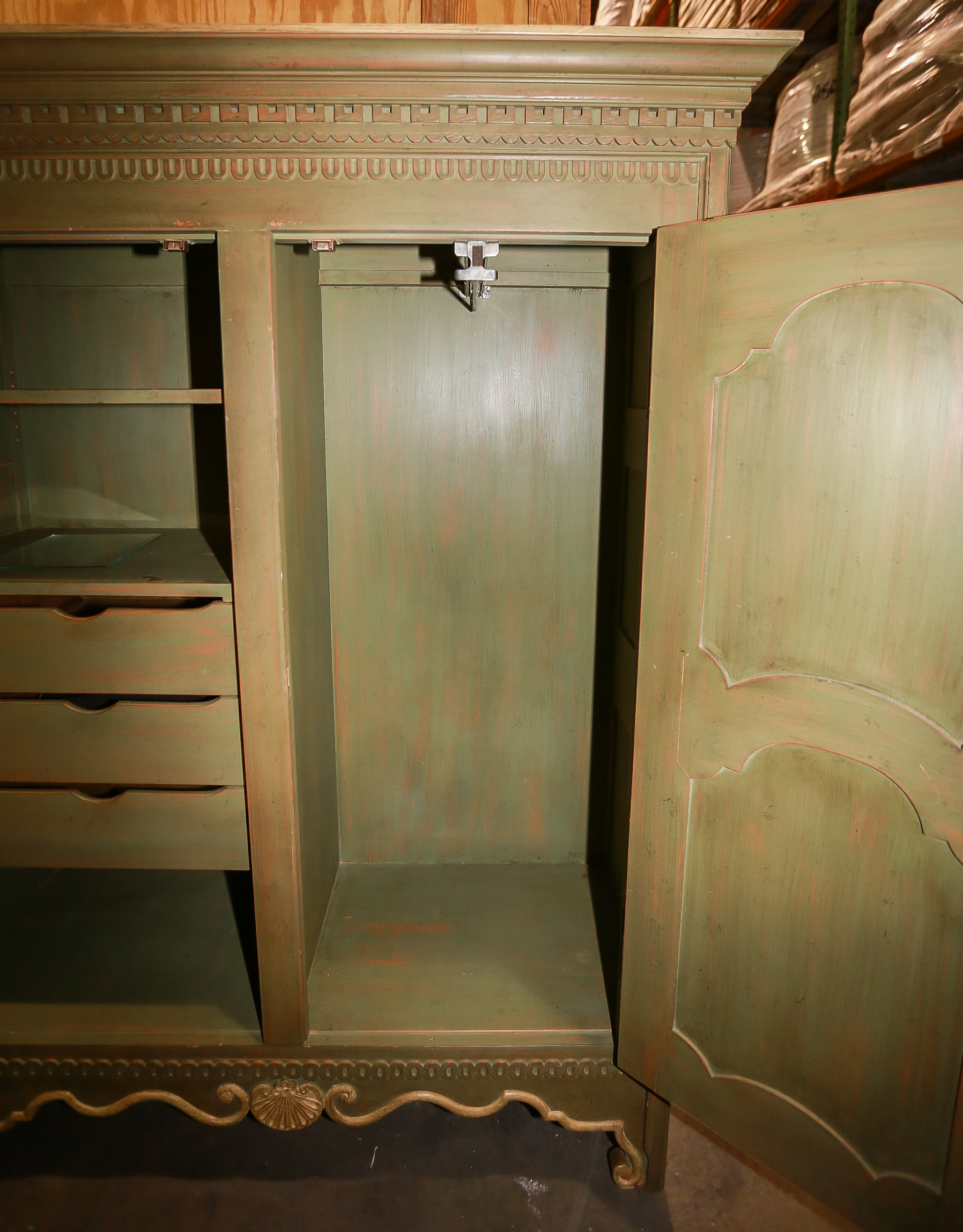 Baker Furniture Olive Painted Wooden Dresser