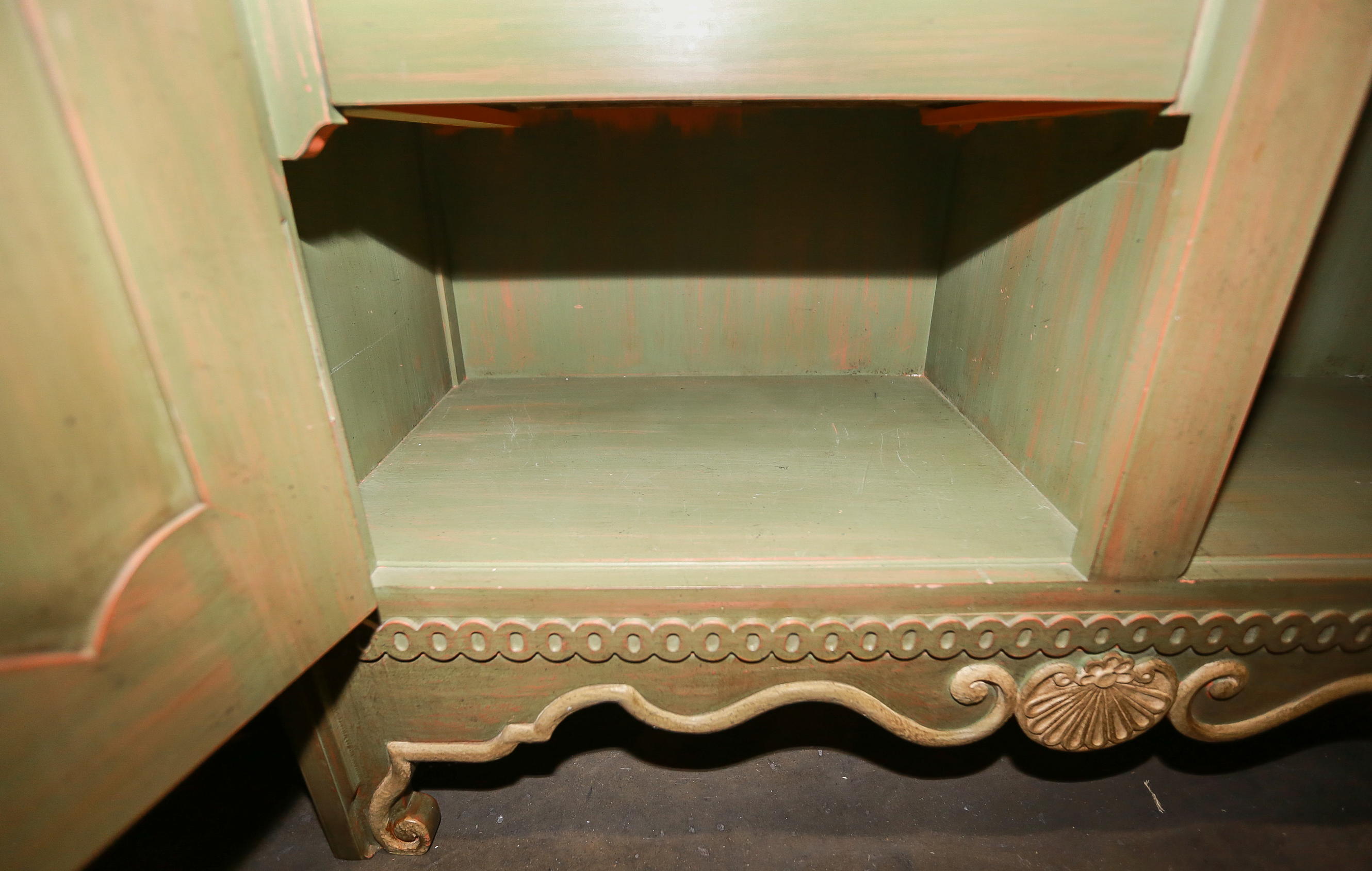 Baker Furniture Olive Painted Wooden Dresser