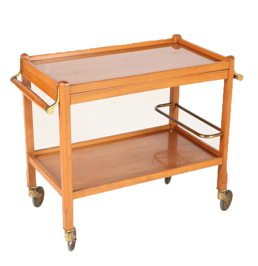 French Meblutil Two-Tier Cherry Tea Cart