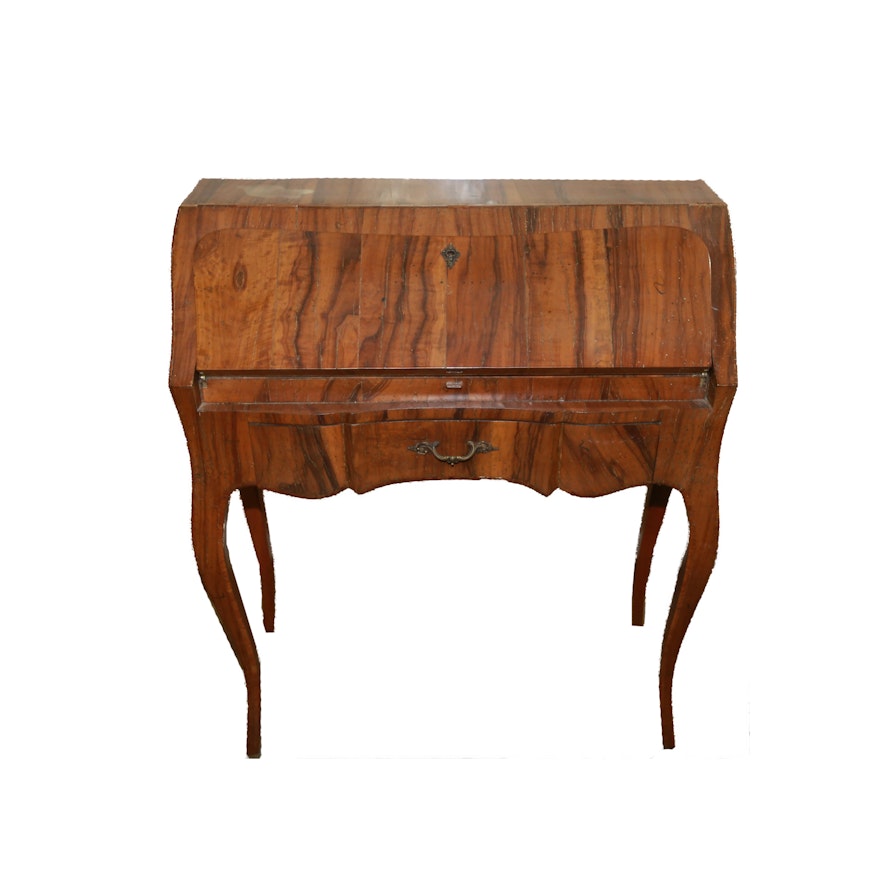 Antique Louis XV Style Exotic Wood Ladies Writing Desk