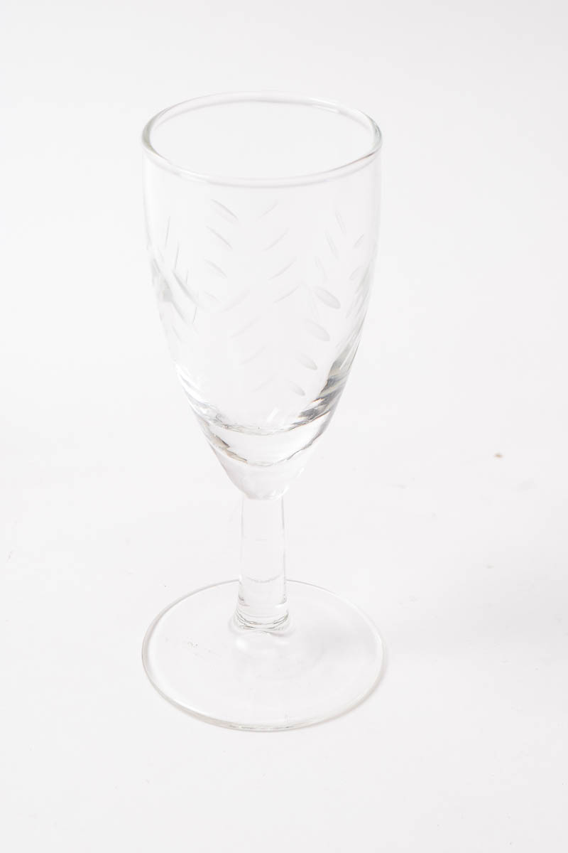 Etched Grapevine Wine Goblets