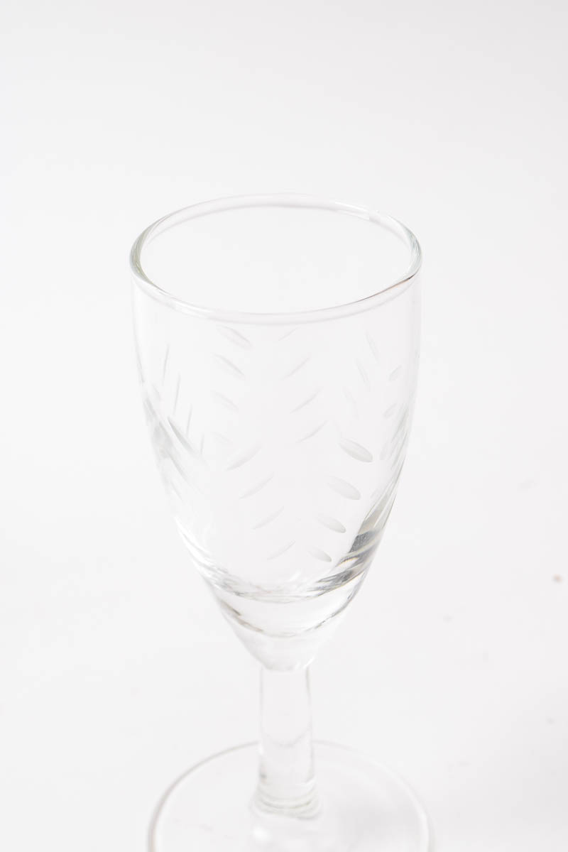 Etched Grapevine Wine Goblets