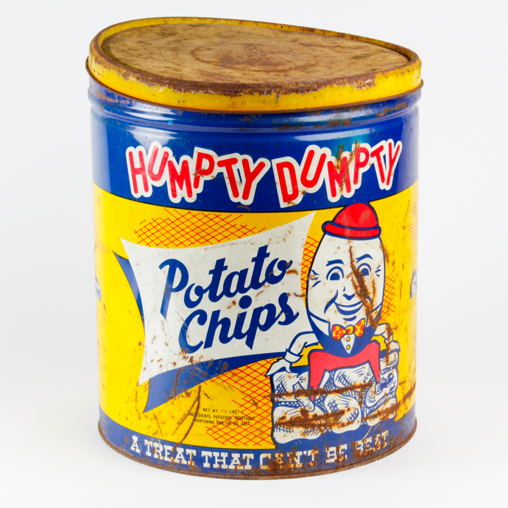 Vintage 1950's Humpty Dumpty Potato Chips Tin