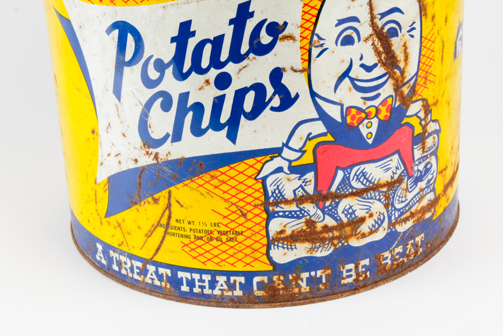 Vintage 1950's Humpty Dumpty Potato Chips Tin