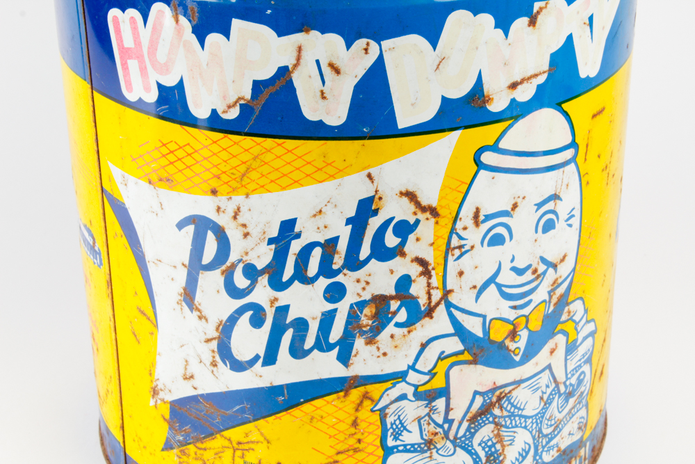 Vintage 1950's Humpty Dumpty Potato Chips Tin