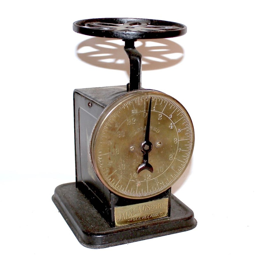 Antique Brass Face Weight Scale