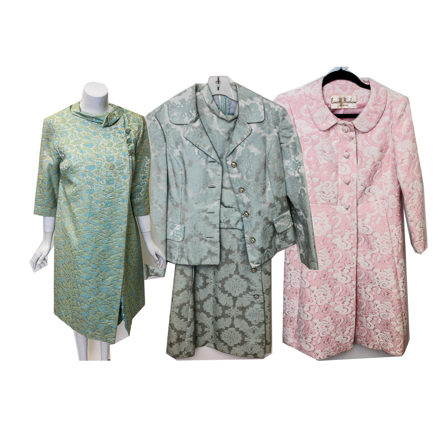 Circa 1960s Brocade Day Dress Sets Featuring Sakowitz