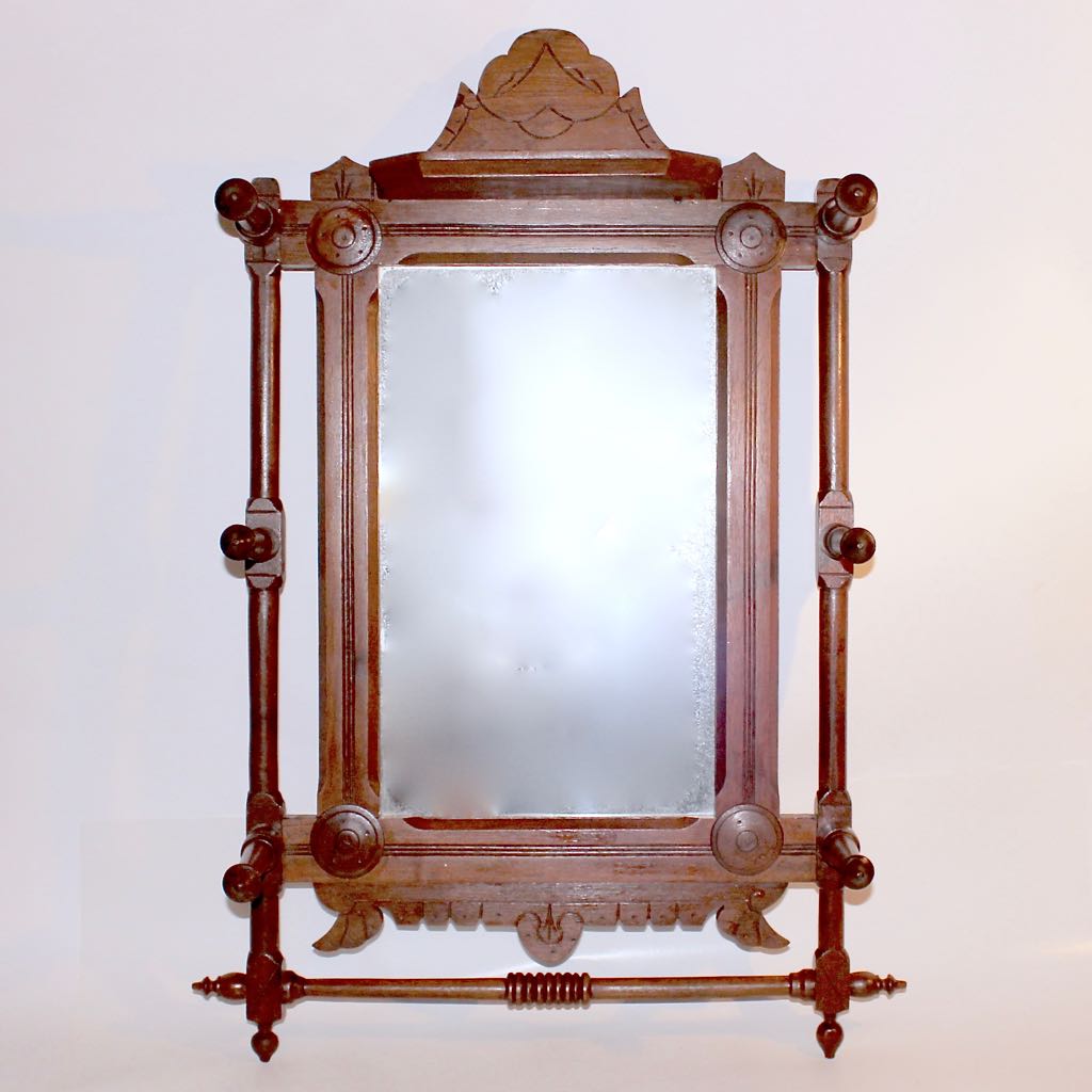 Vintage Wall Hung Hall Tree Mirror