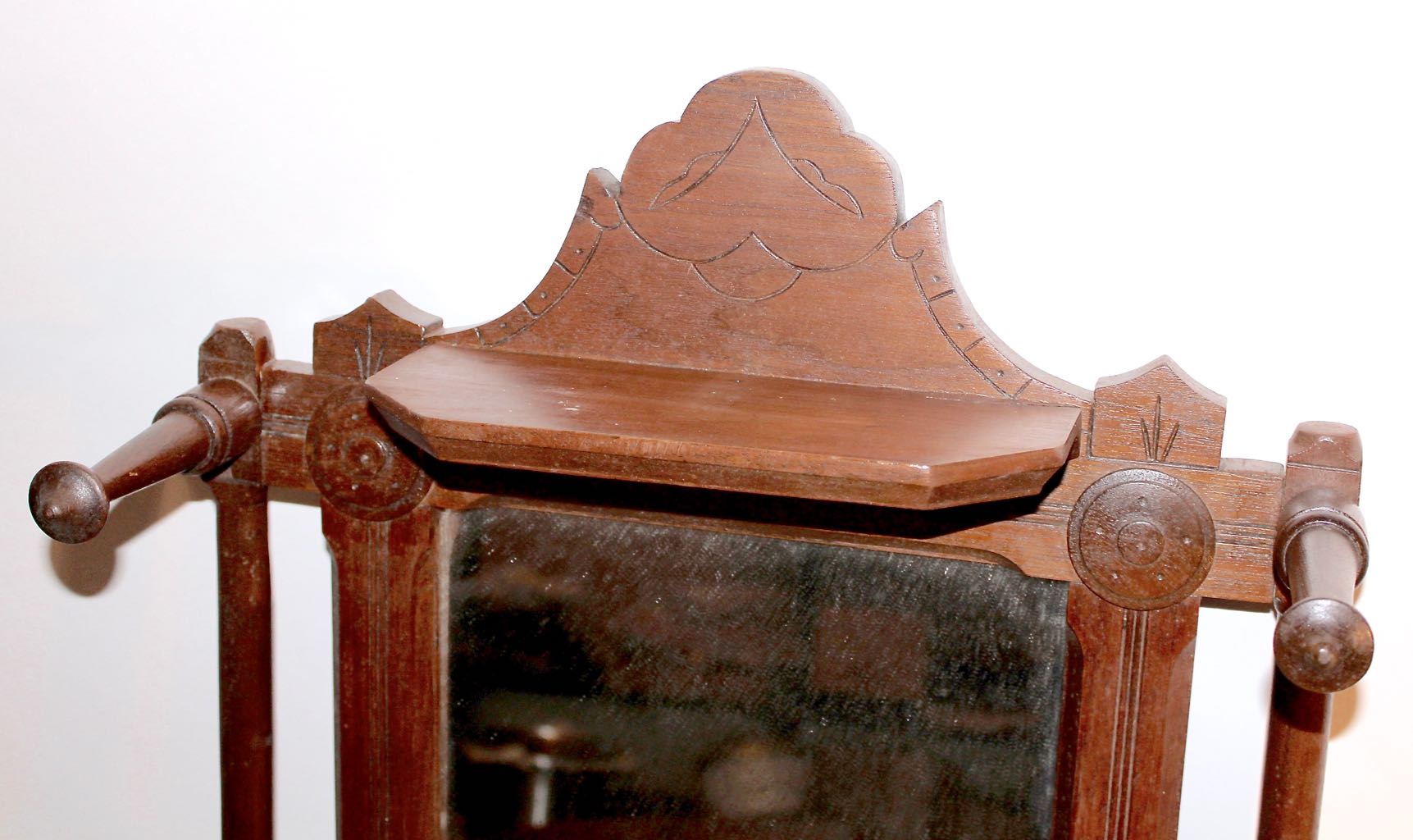 Vintage Wall Hung Hall Tree Mirror