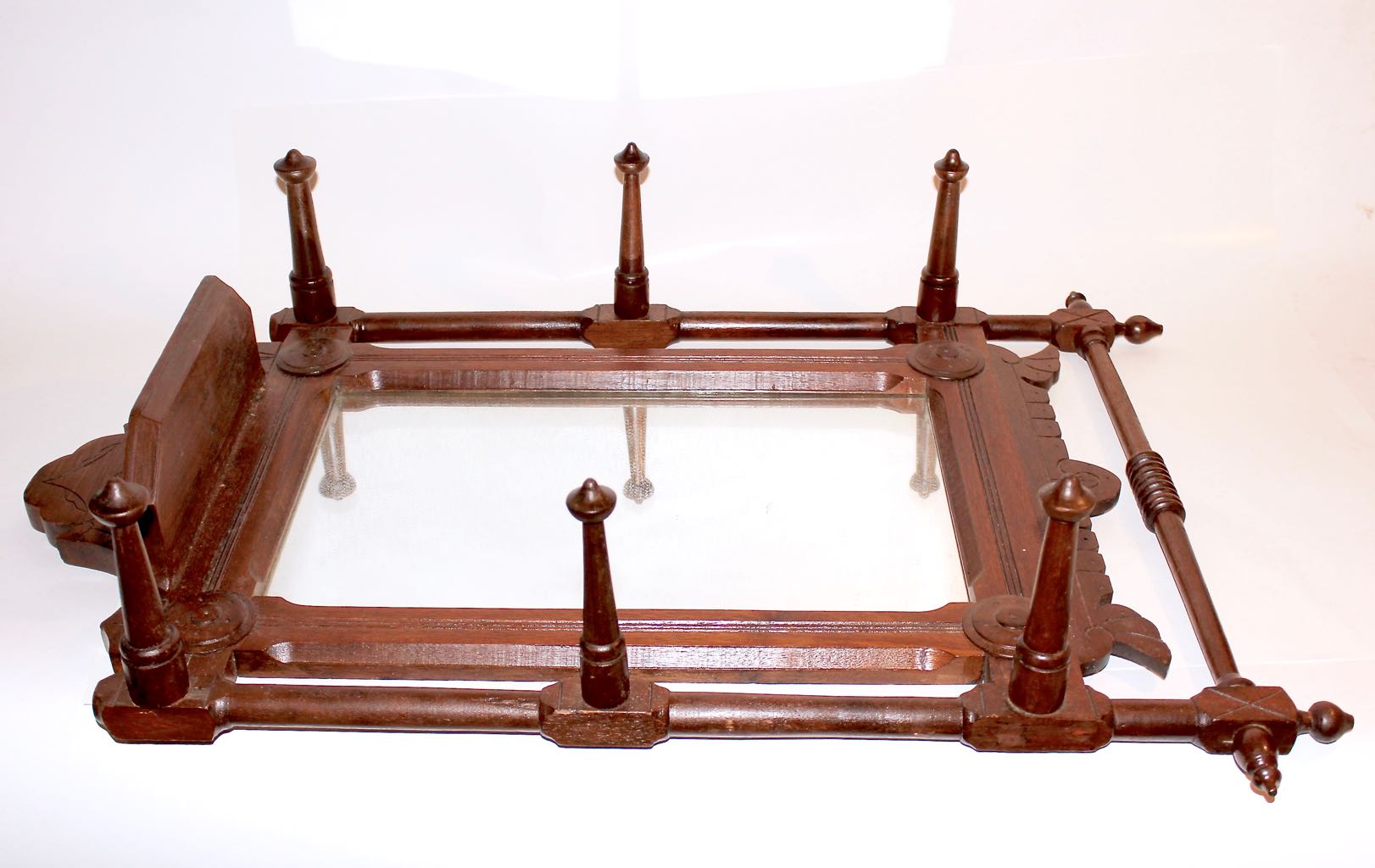 Vintage Wall Hung Hall Tree Mirror