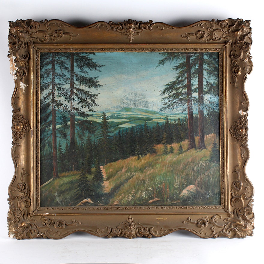 Original Framed and Signed Oil Painting, 1953
