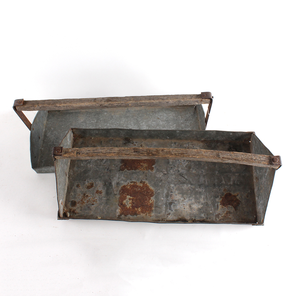 Vintage Galvanized Metal Berry Picking Trays