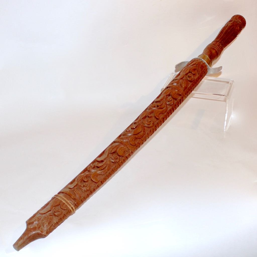 Thai Sword with Hand Carved Wood Sheath