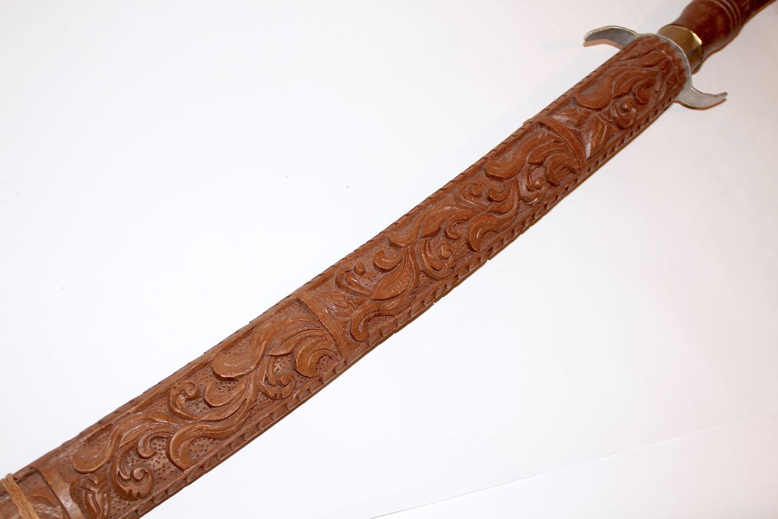 Thai Sword with Hand Carved Wood Sheath