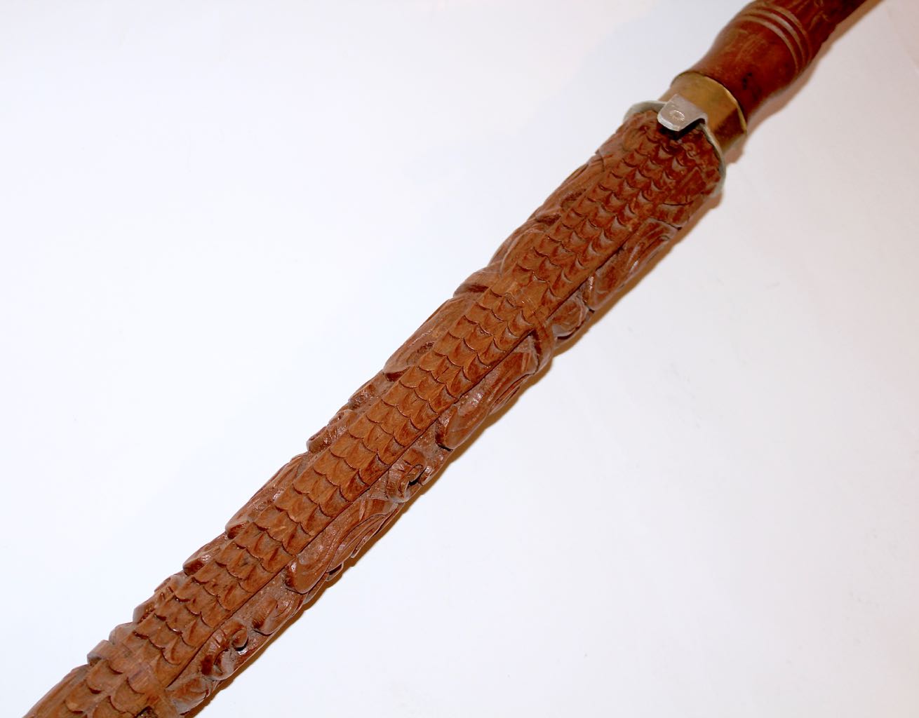 Thai Sword with Hand Carved Wood Sheath
