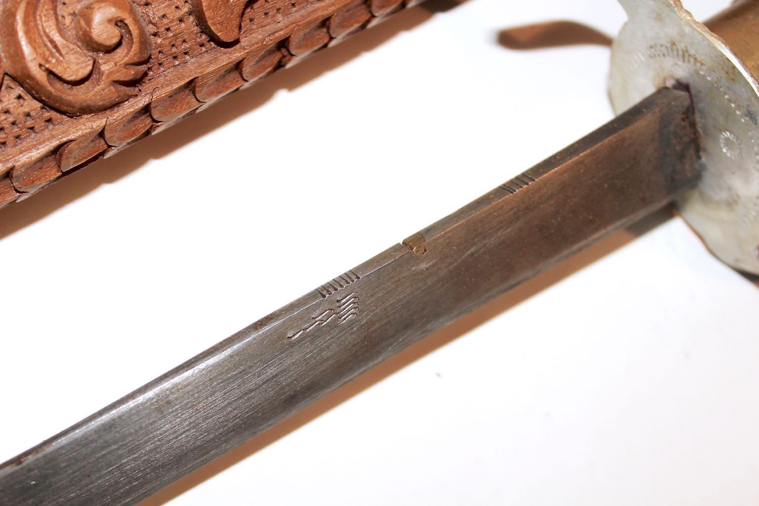 Thai Sword with Hand Carved Wood Sheath