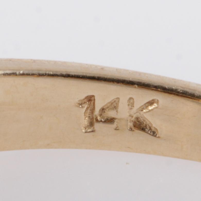 14K Yellow Gold, Onyx, and Diamond Bow Ring