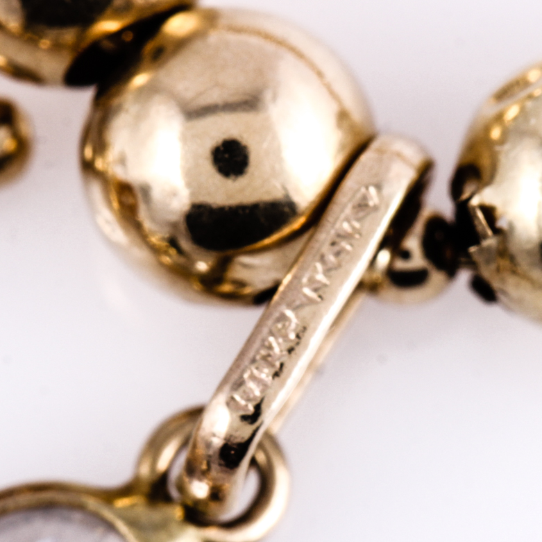 Italian 14K Yellow Gold and Colored Cubic Zirconia Pendant Necklace