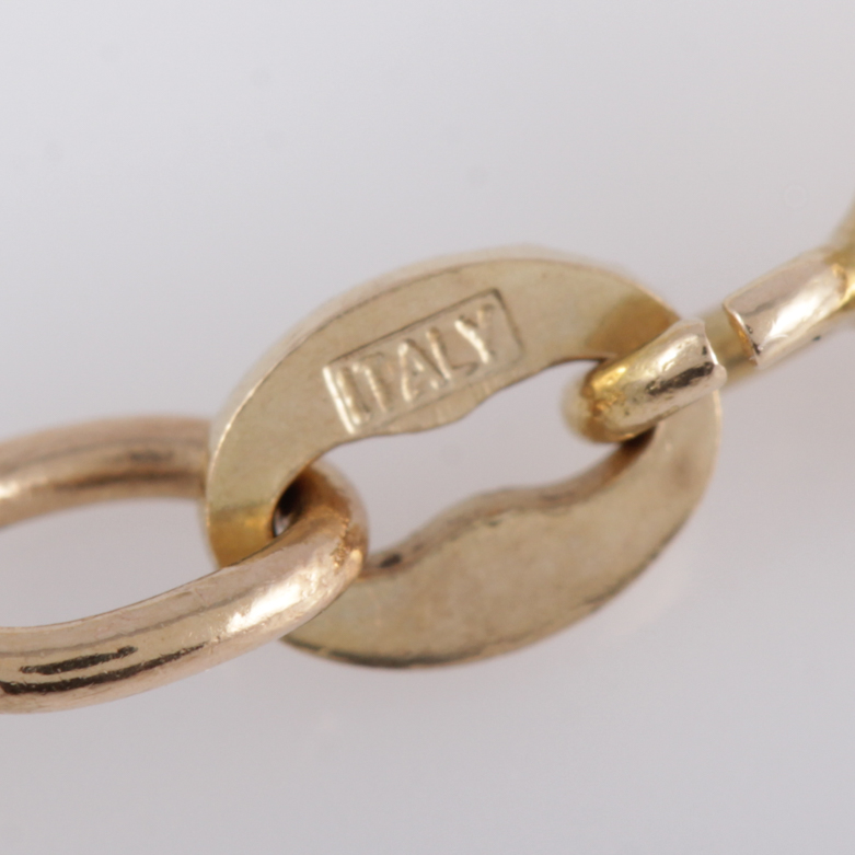 Italian 14K Yellow Gold and Colored Cubic Zirconia Pendant Necklace