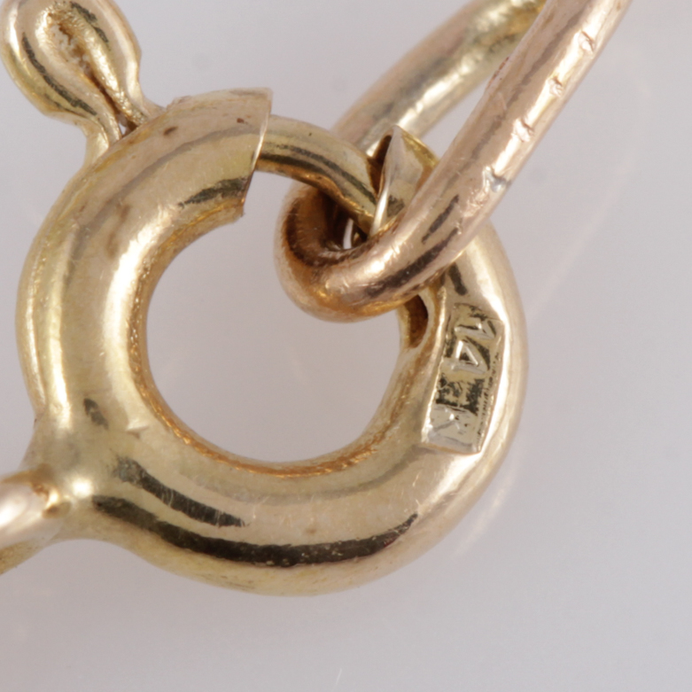 Italian 14K Yellow Gold and Colored Cubic Zirconia Pendant Necklace