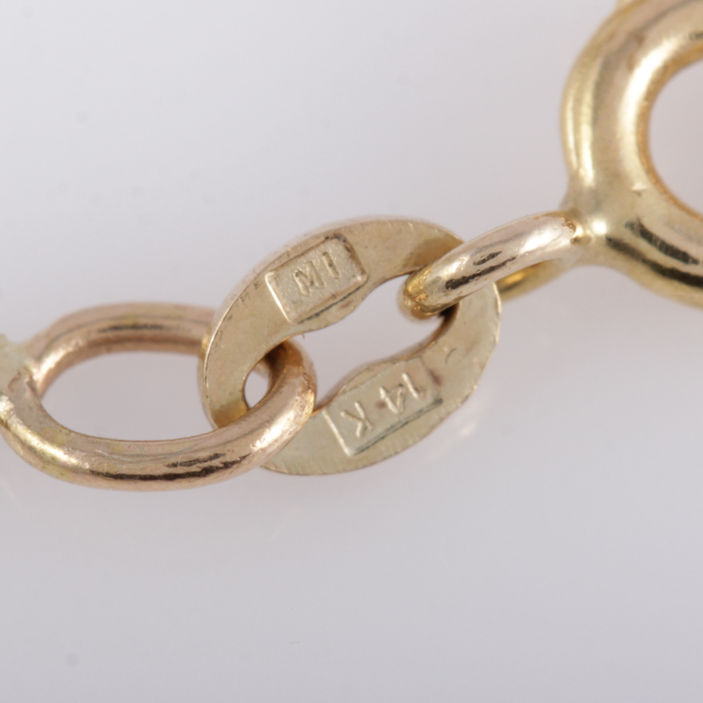 Italian 14K Yellow Gold and Colored Cubic Zirconia Pendant Necklace