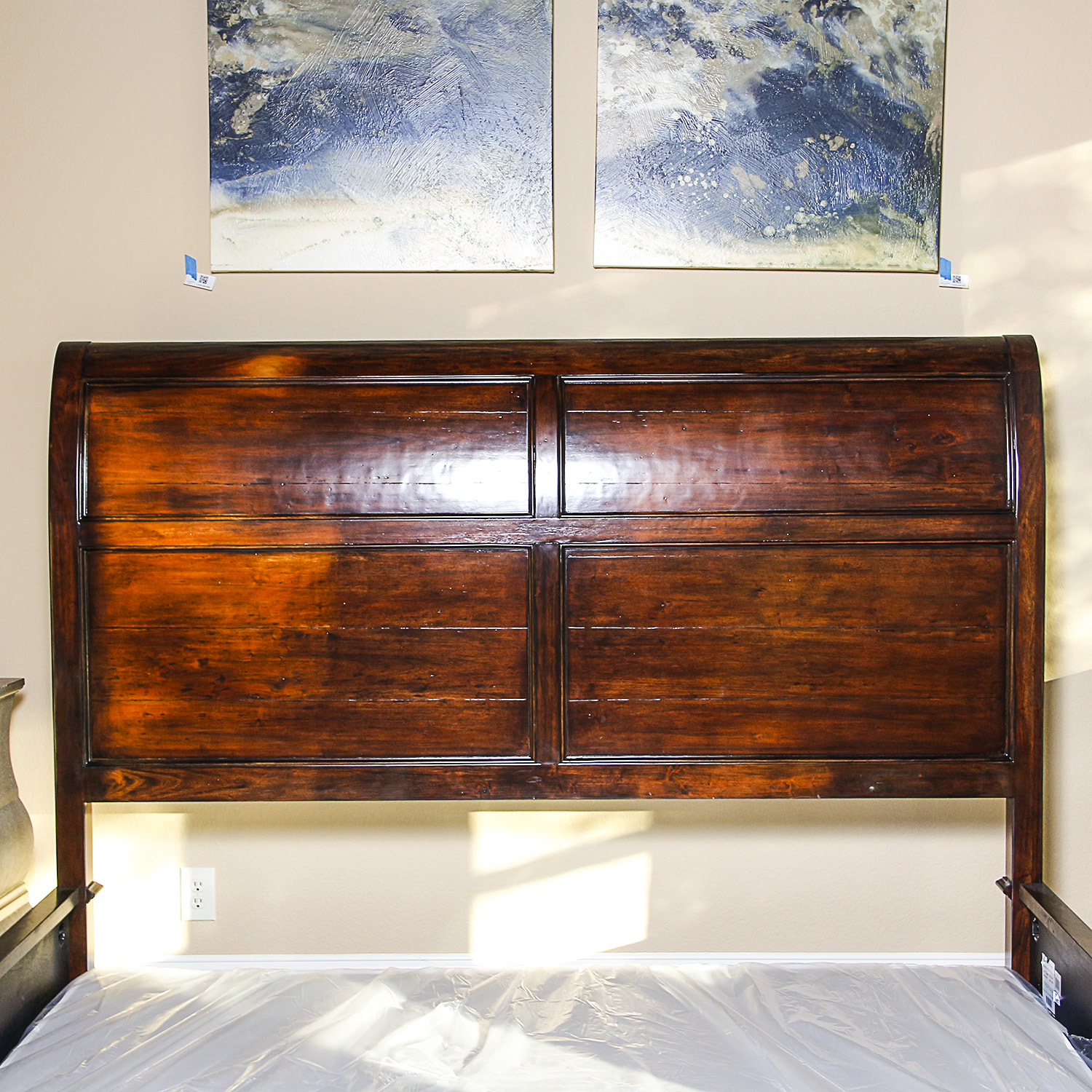 Bernhardt Furniture Hardwood King Size Headboard and Bed Frame