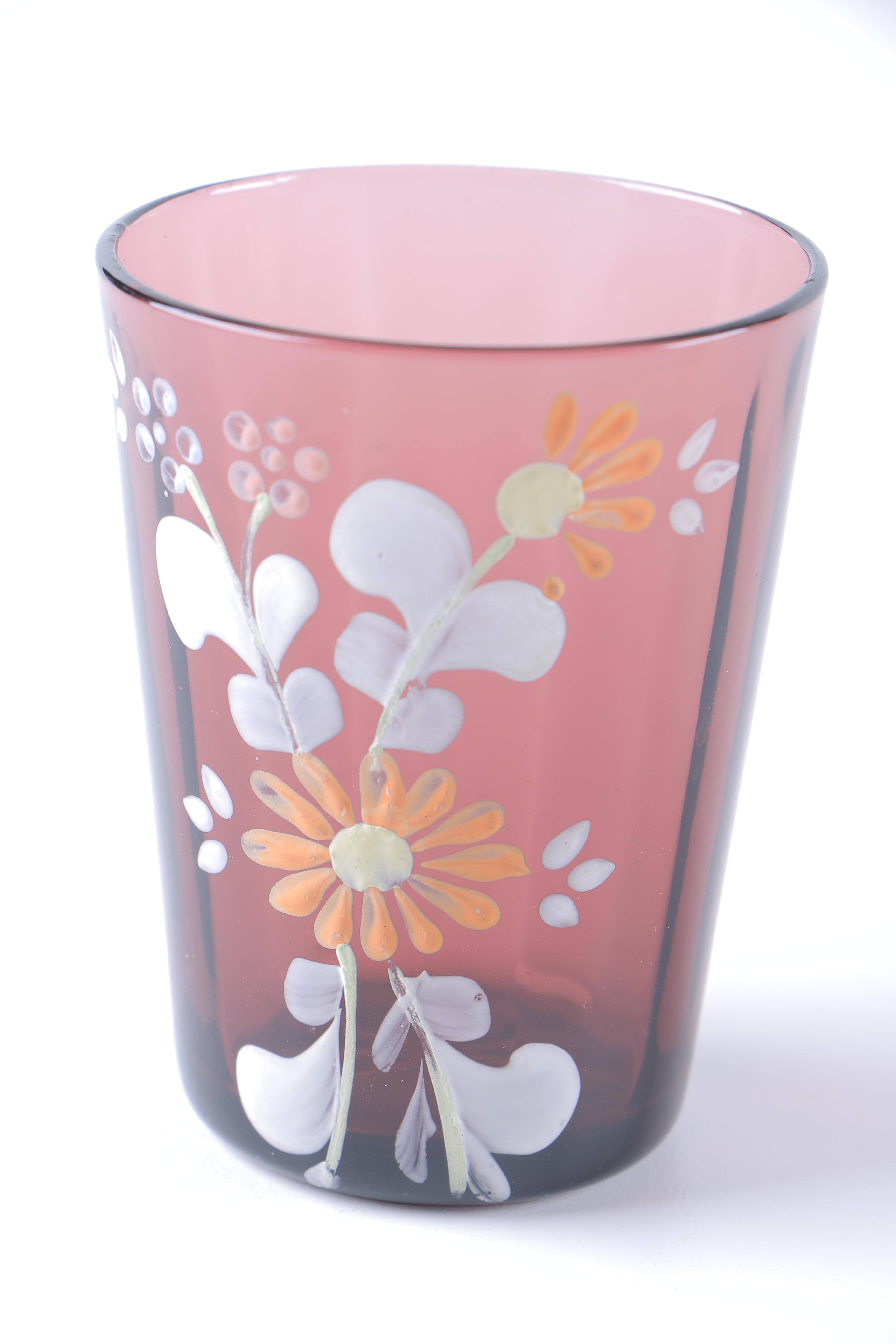 Vintage Colored Glasses and Bowl