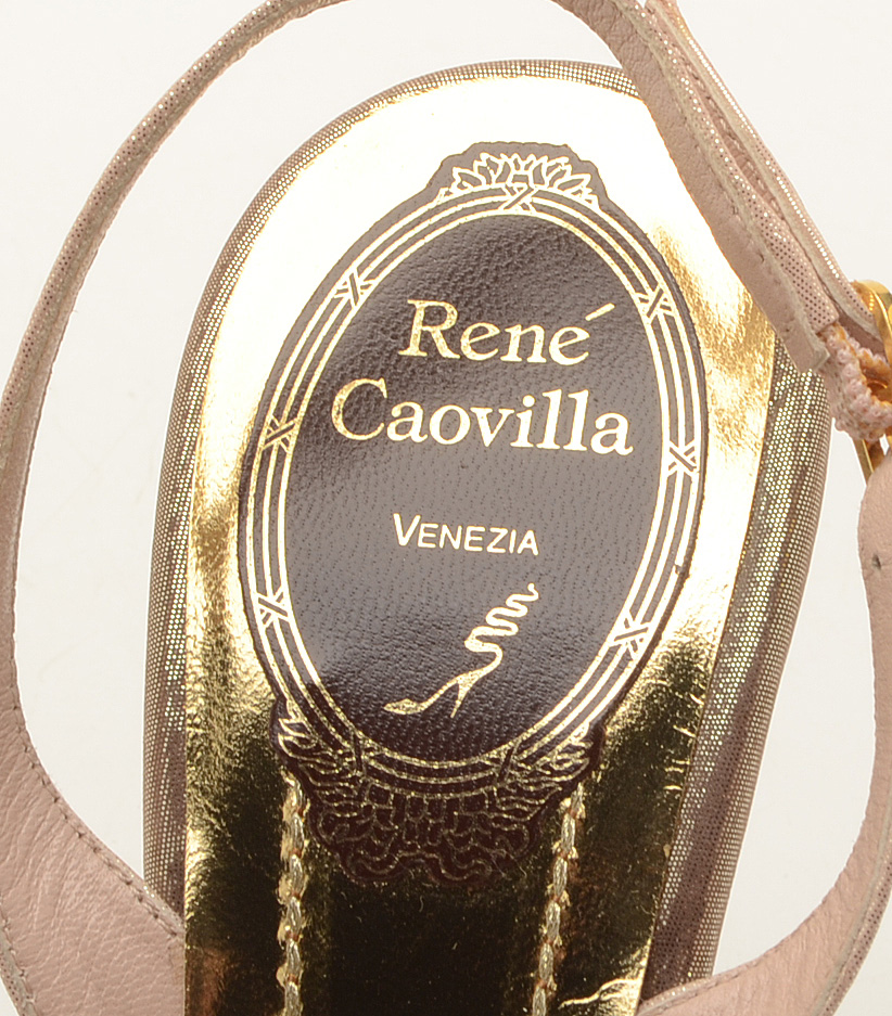 Rene Caovilla Open Toe Shimmery Sling Back Dress Sandals Embellished with Hand Set Swarovski Crystals