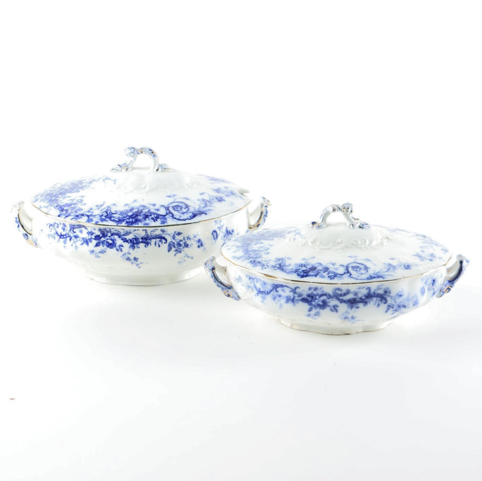 Early 1900s Sampson Hancock & Sons "Ivanhoe" Semi-Porcelain Covered Dishes