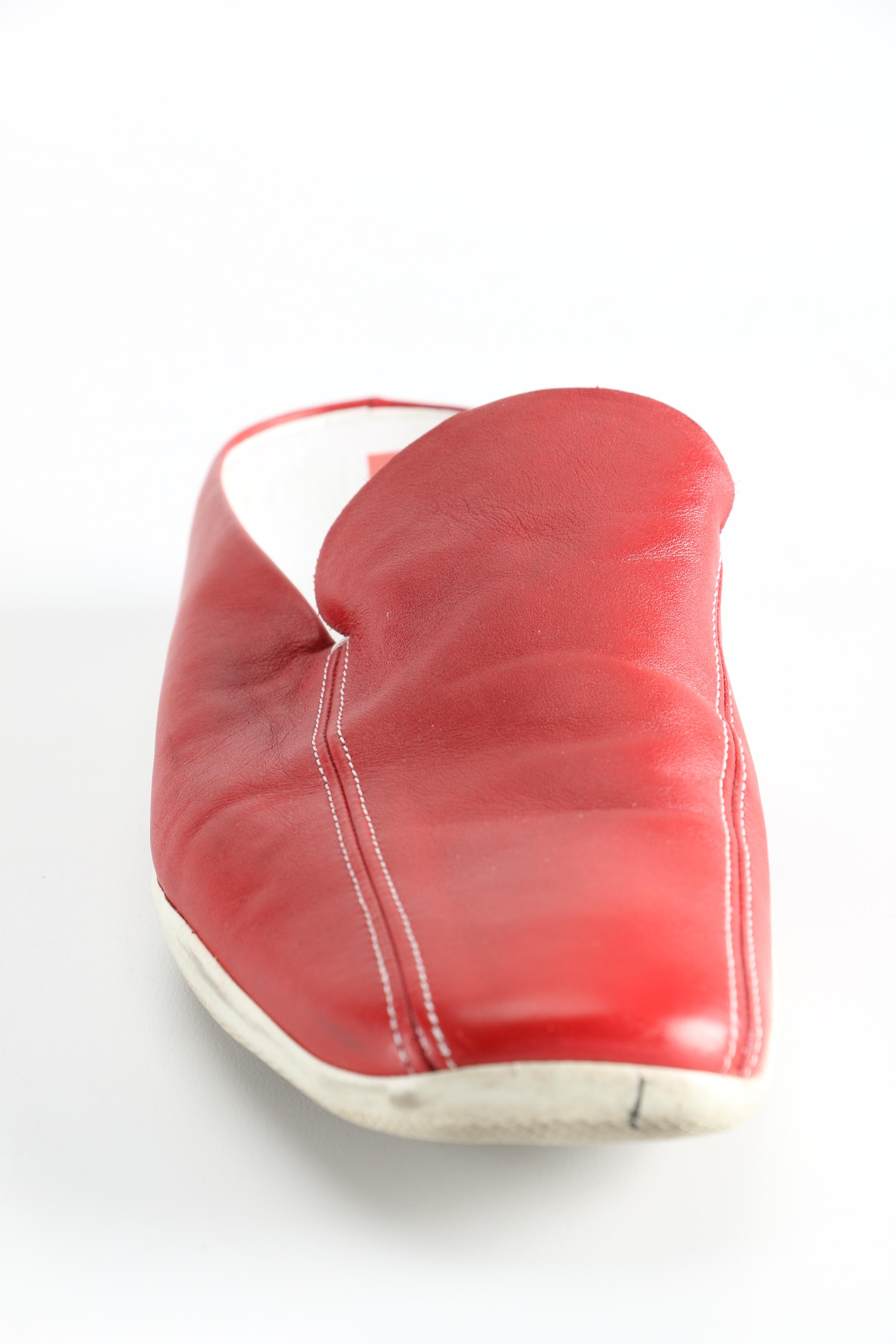 Prada Red Leather Mules