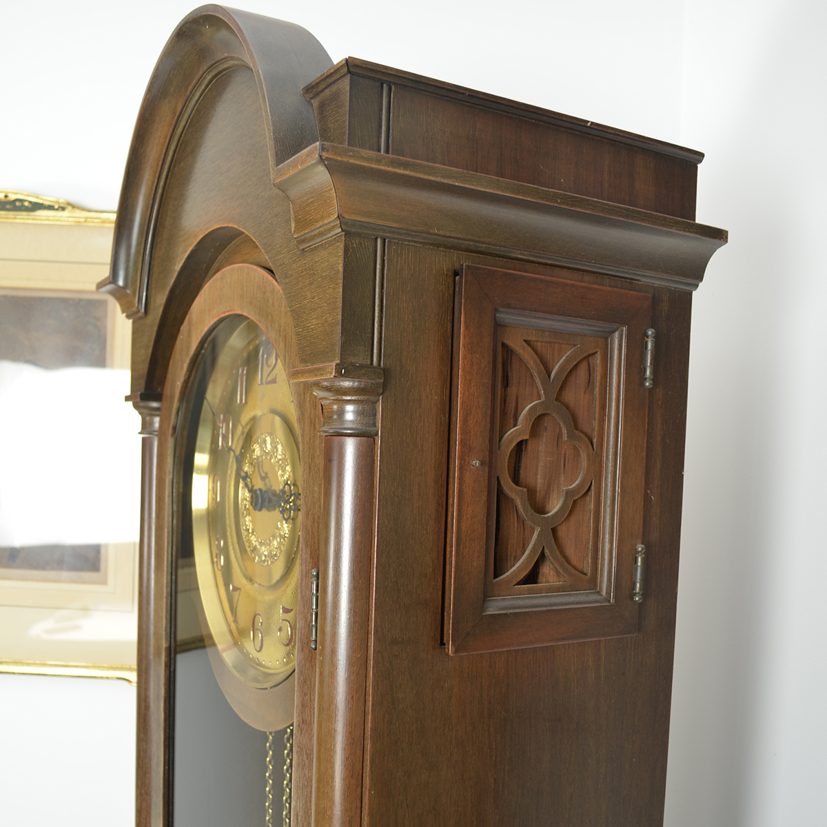 1920s Colonial Manufacturing Company Mahogany Grandfather Clock