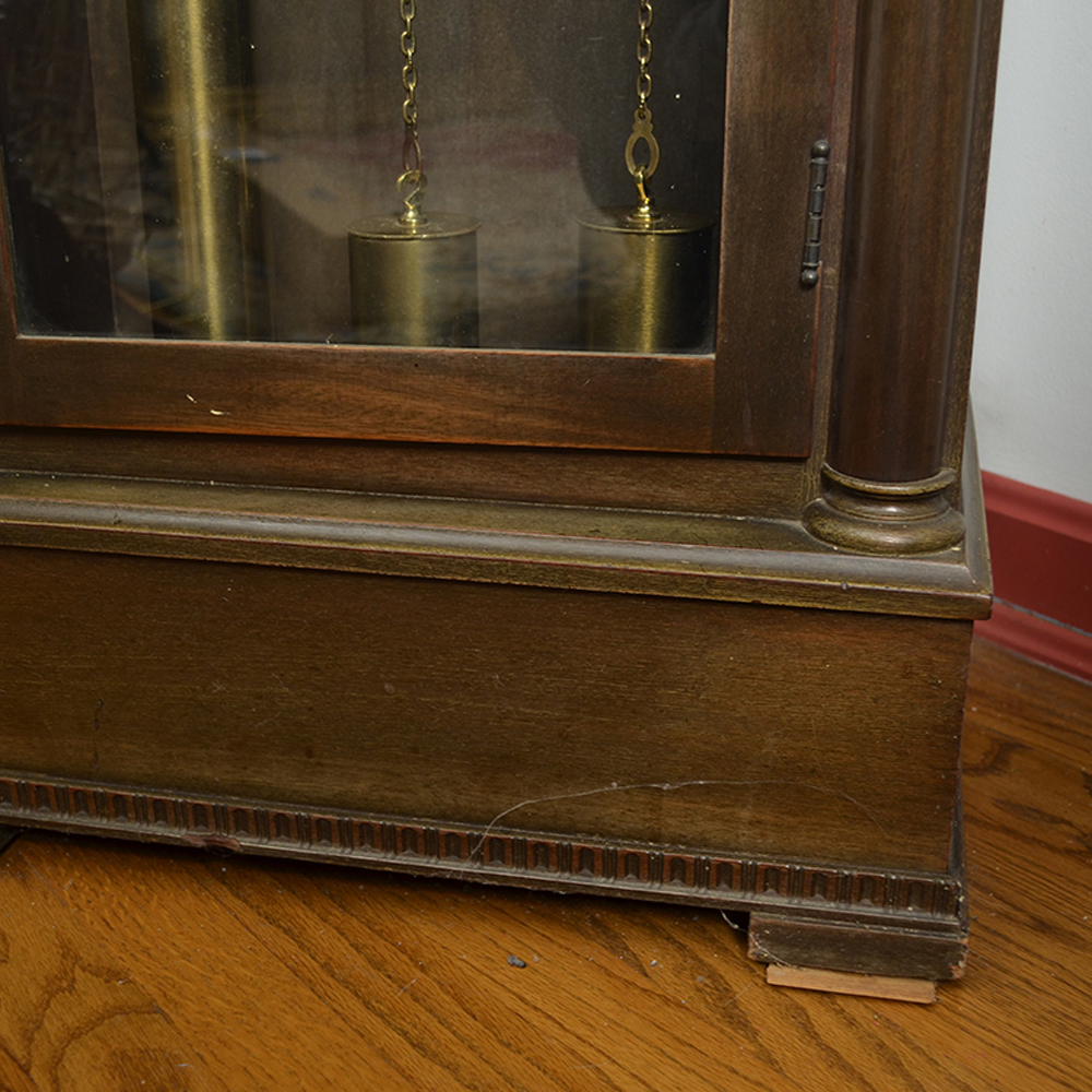 1920s Colonial Manufacturing Company Mahogany Grandfather Clock