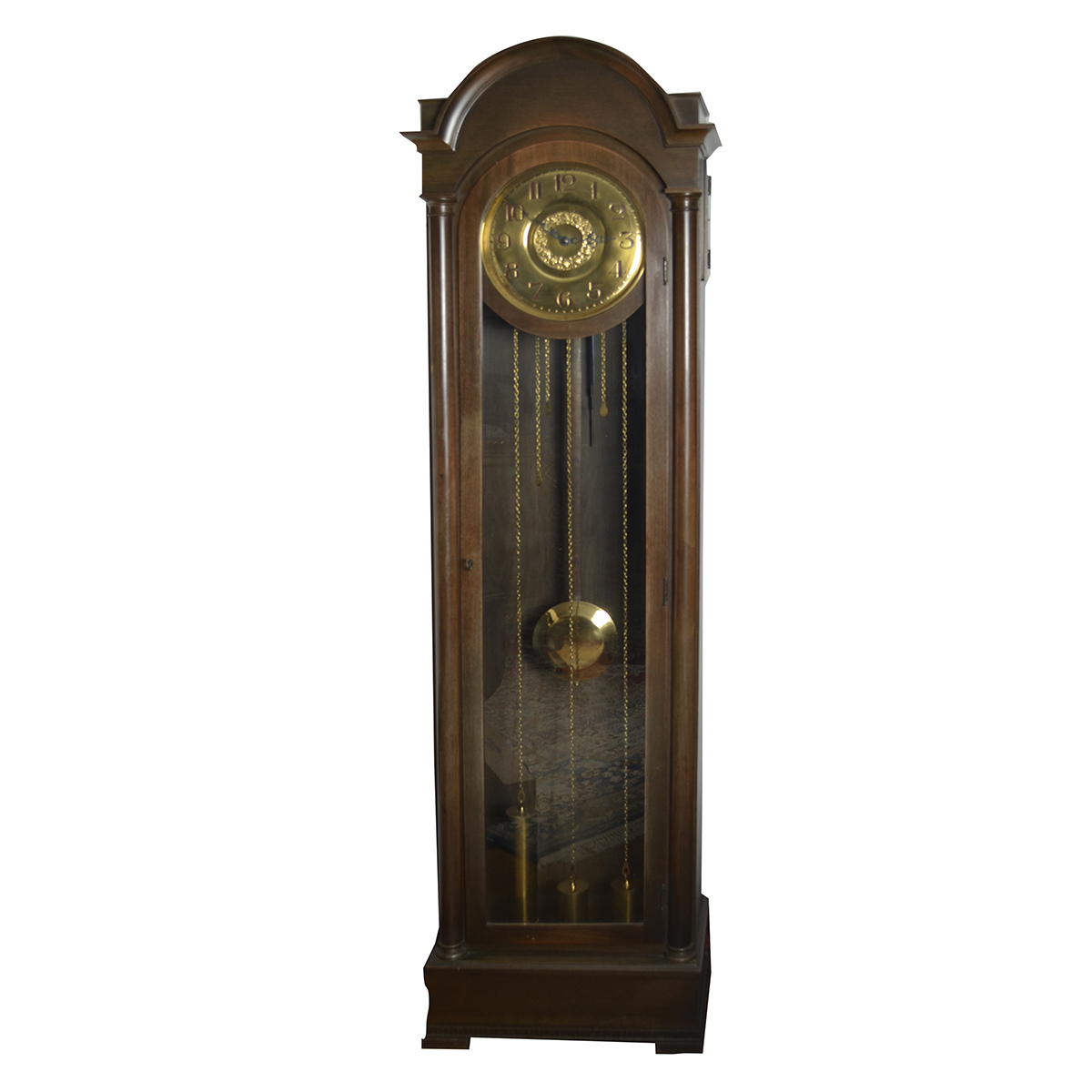 1920s Colonial Manufacturing Company Mahogany Grandfather Clock
