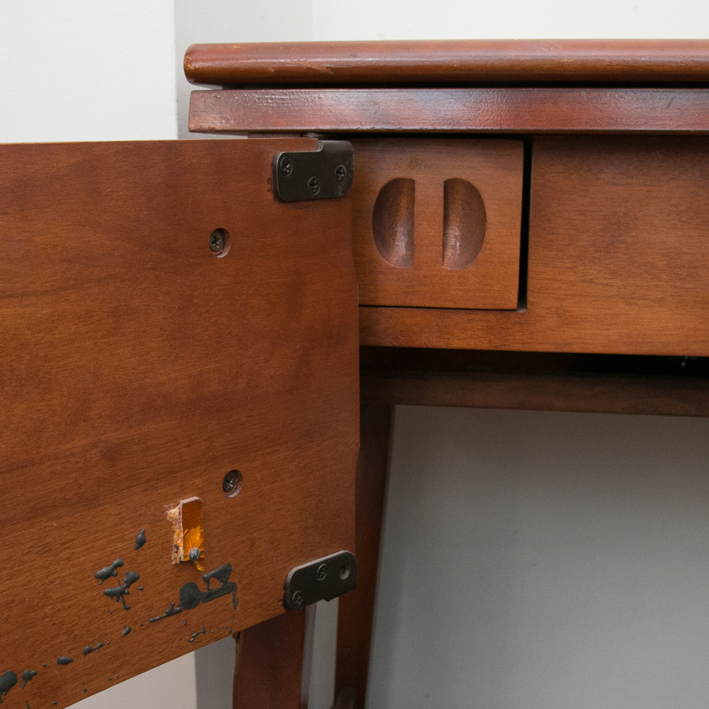 Vintage White Brand Sewing Machine and Cabinet