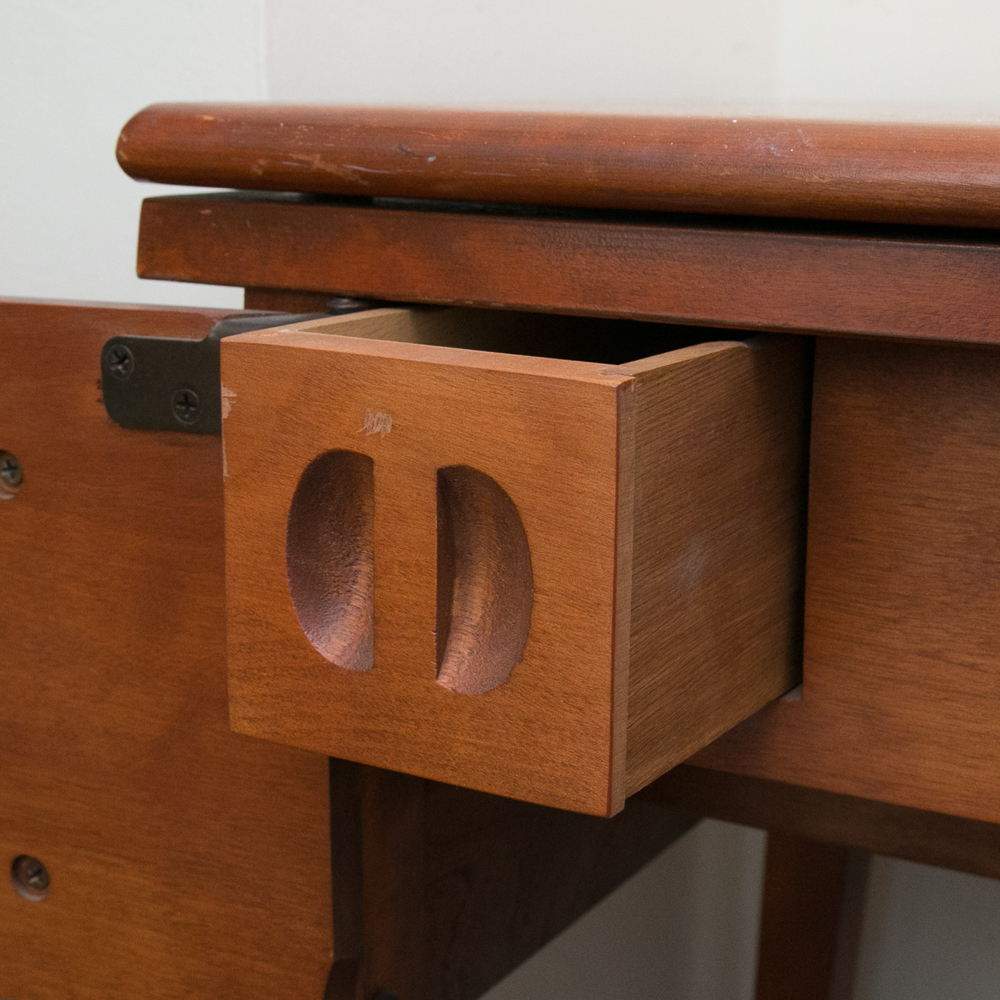 Vintage White Brand Sewing Machine and Cabinet