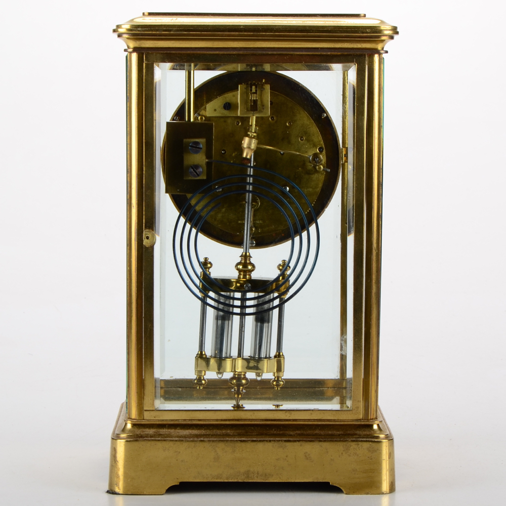 Antique French Couaillet Mantel Clock with Mercury Pendulum