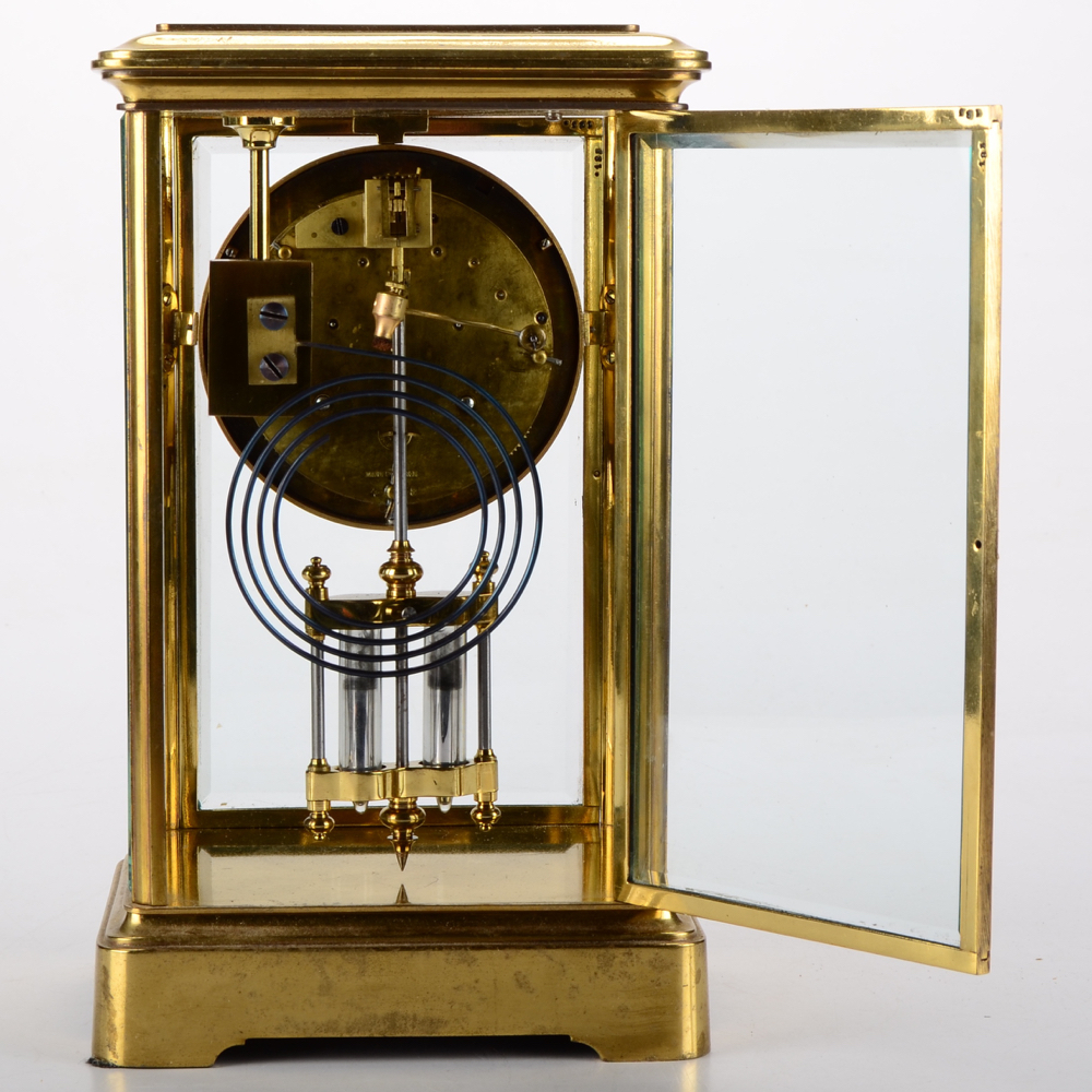 Antique French Couaillet Mantel Clock with Mercury Pendulum