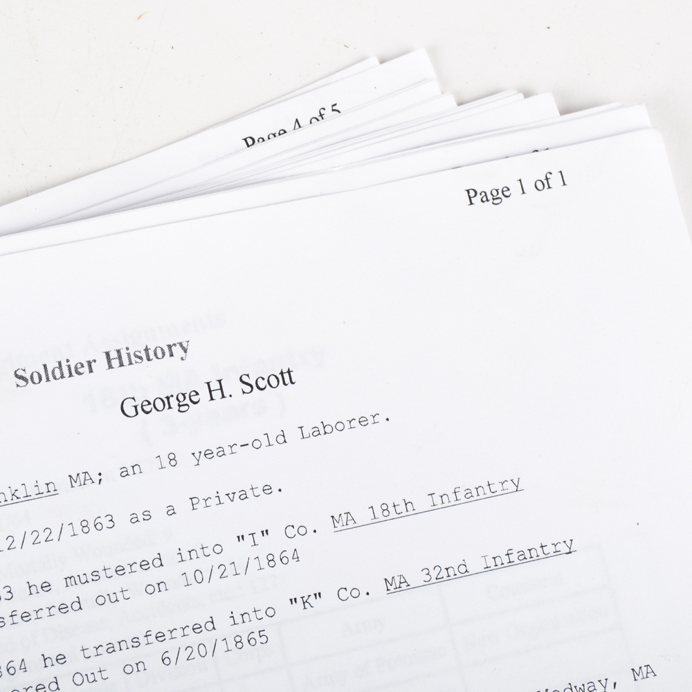 Civil War Archive Items From Soldier George H. Scott