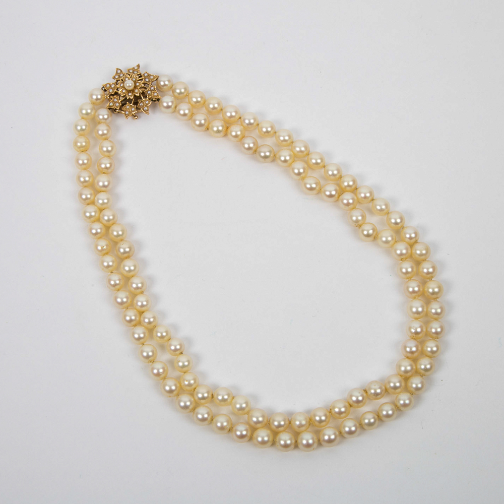 Vintage Double Strand of Cultured Pearls